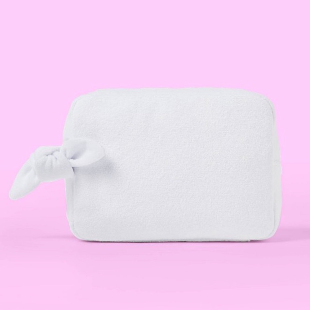 NWT: Stoney Clover Lane large white pouch with zipper